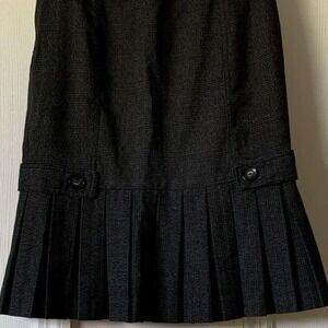 BCX‎ Women's Gray Plaid Pleated Short Skirt with Button Accent Size 1